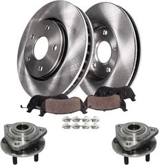 Front Brake Pads Rotors Wheel Hubs for 1995-2000 Chrysler Cirrus