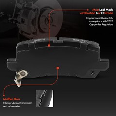 6Pcs Rear Drilled Brake Rotor & Ceramic Brake Pad for Acura TLX 2015 2016-2020