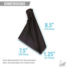 Black Horizontal Shift or Emergency Brake Boot with Silver Oval Beauty Trim Ring