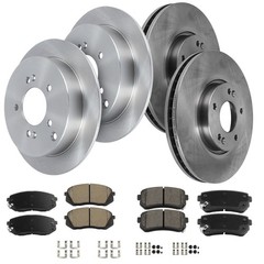 12X Front Rear Solid Brake Rotors Pads Fits Hyundai For Tucson 2013-2015 FWD GAS