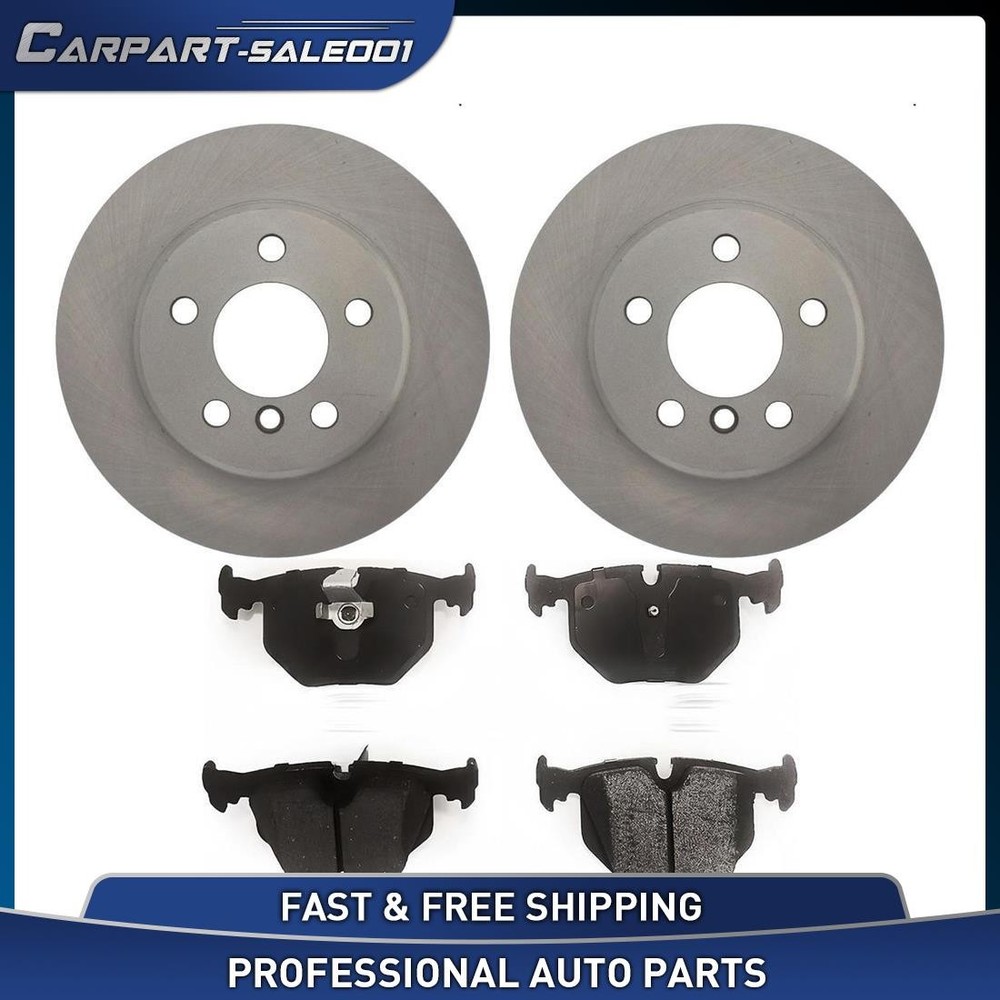 12.76″ Rear Disc Rotors Ceramic Brake Pads Kit for 2000-2004 BMW X5 4.4L
