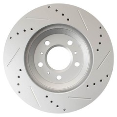TRQ Performance Drilled & Slotted Front Coated Brake Rotor Pair for Chevy