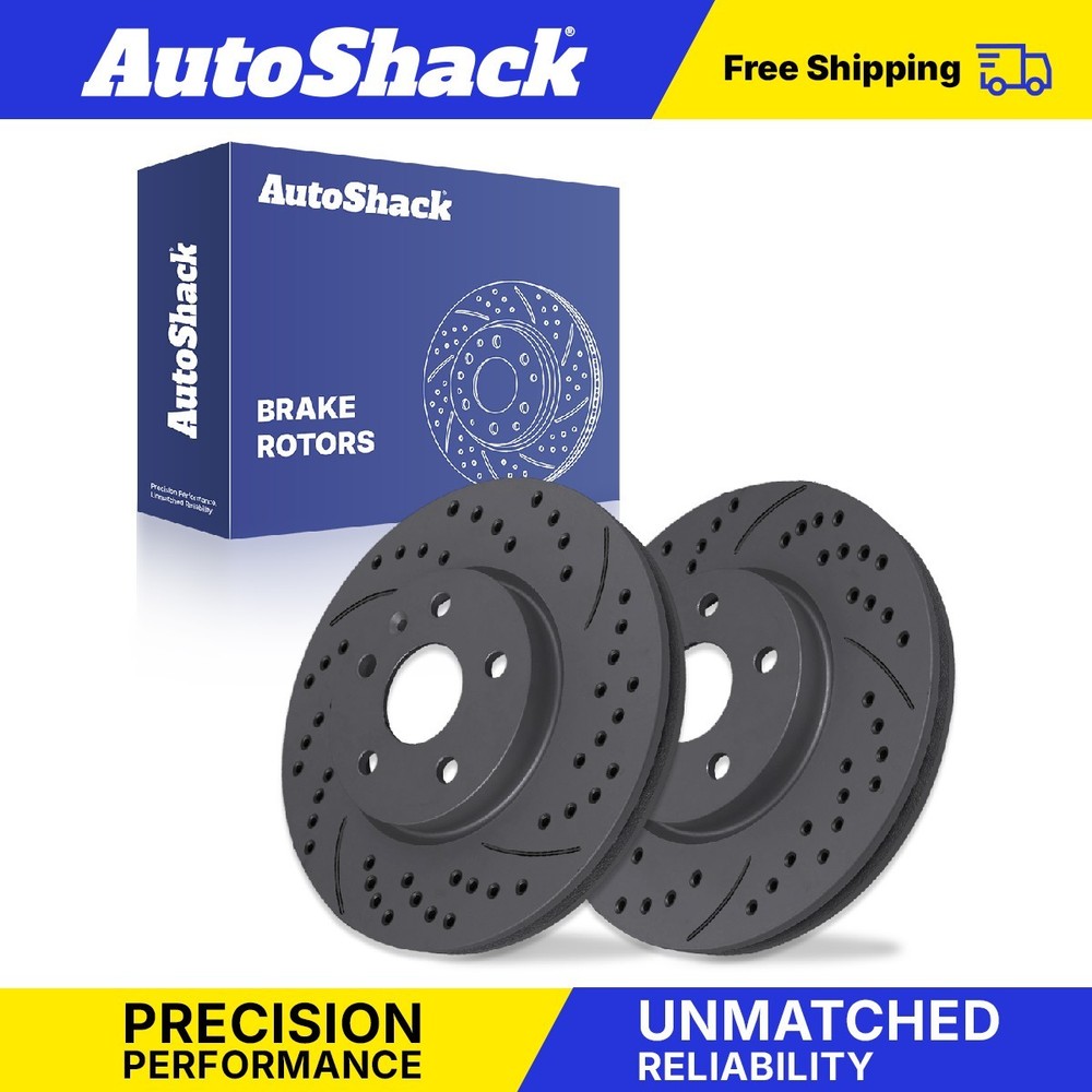 Front Drilled Slotted Brake Rotors Pair for 2010-2017 Chevrolet Equinox