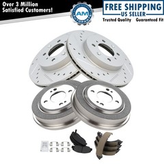 Front & Rear Brake Pad & Rotor,Shoe & Drum Kit Fits 1996-2000 Honda Civic