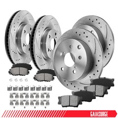 296mm Front + 281mm Rear Rotors Brake Pads for 2006 -2016 2017 2018 Toyota Rav4