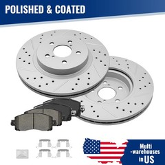 Front Drilled Slotted Disc Brake Rotors +Pads Kit for Subaru Impreza Crosstrek