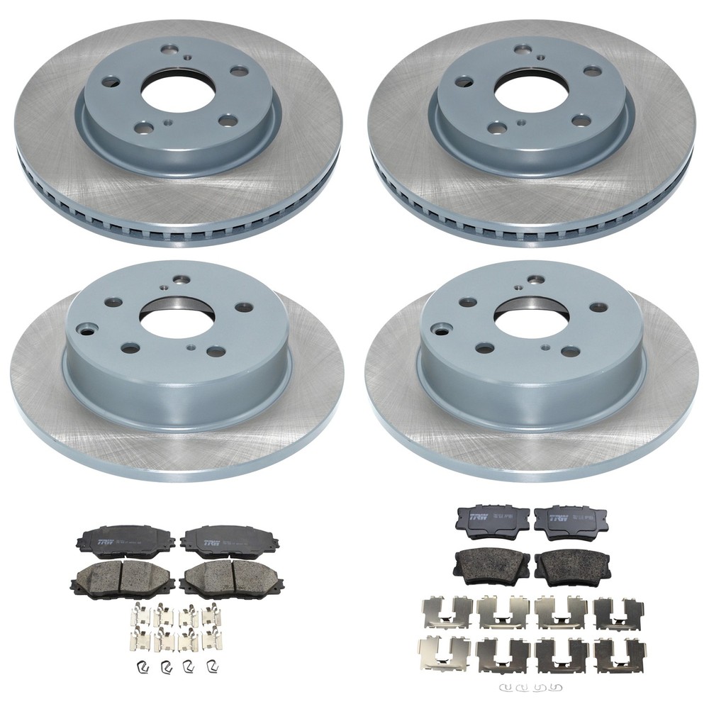 DuraGo Front Rear Disc Brake Rotors TRW Ceramic Pads Kit for RAV4 L4 V6 09-18