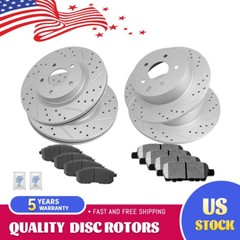 Front Rear Drilled Brake Rotors Ceramic Brake Pads for 2007 – 2013 Nissan Altima