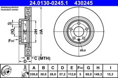ATE 24.0130-0245.1 Brake Disc for Audi