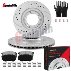 254mm Front Drilled Rotors + Brake Pads for 1995-2003 2004 Toyota Tacoma 5LUGS