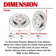 Front Rear Discs Rotor Brake Pads Fit 09-19 Toyota Corolla Matrix Pontiac Vibe