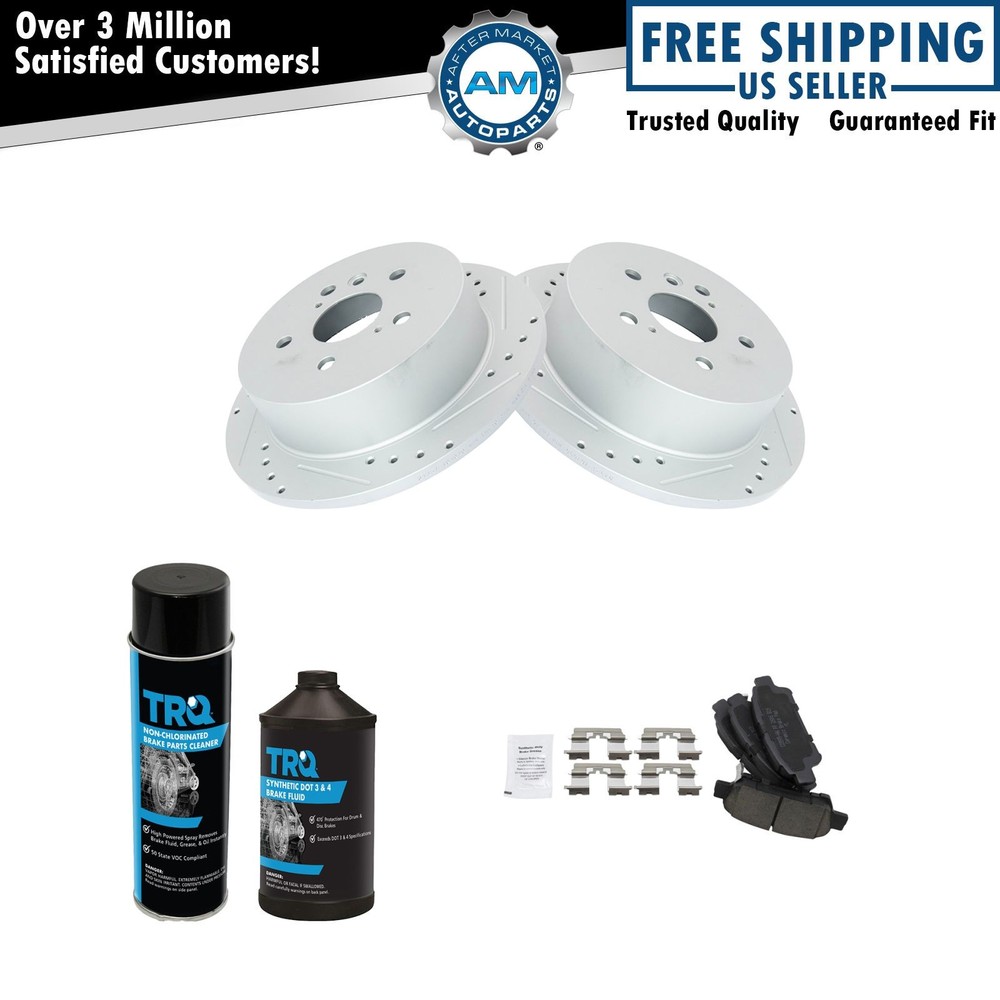 Rear Posi Ceramic Pads & Performance Rotor Kit w/Fluids for Toyota Sienna