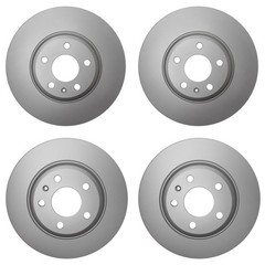 Hella Front 320mm and Rear 300mm Brake Rotors Kit For Audi A4 A4 Quattro A5 Q5