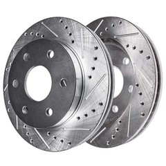 14.37 in (365mm) Rear Drilled and Slotted Disc Brake Rotors for Nissan Titan XD