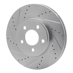 Front Right & Left Drilled-Slotted Disc Brake Rotors For Lincoln Town Car 11-03