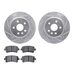 For Buick Allure 2010 Rotor Set | Silver | Drilled And Slotted Rotor Style