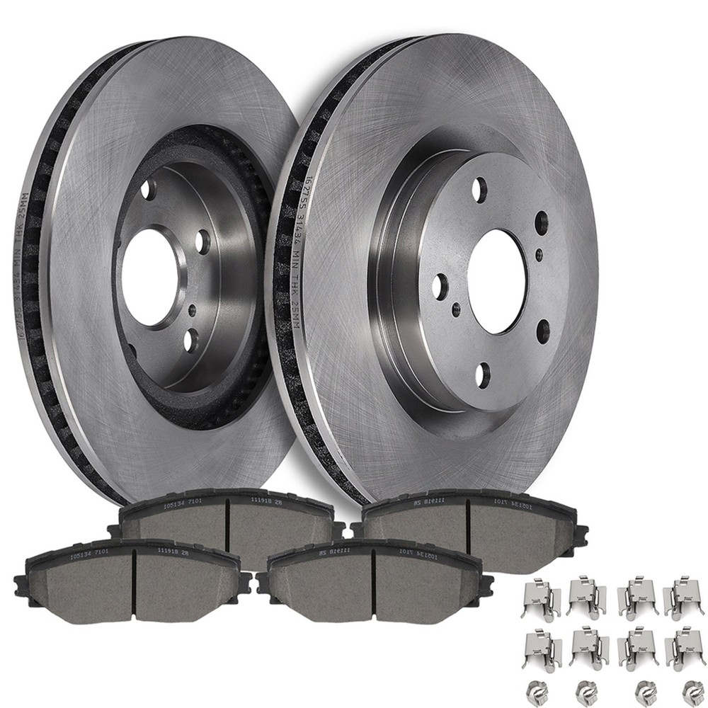 Front Brake Pads And Rotors Vented For 2009-2010 Pontiac Vibe 1.8L 2.4L