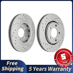 Front Drilled & Slotted Brake Rotor For 2001-2003 Dodge Grand Caravan 53004