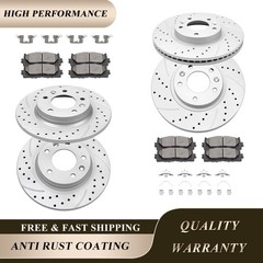 Fit for Ford Fusion MKZ Mazda 6 Front Rear Drilled Rotors Brake Pads Brakes Kits