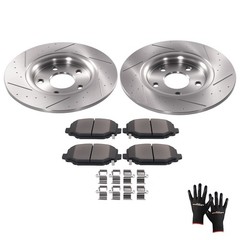 Rear Brake Rotors + Ceramic Brake Pads for Dodge Grand Caravan/Journey 2012-2020