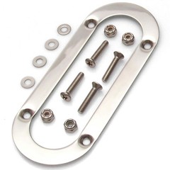 Black Horizontal Shift or Emergency Brake Boot with Silver Oval Beauty Trim Ring