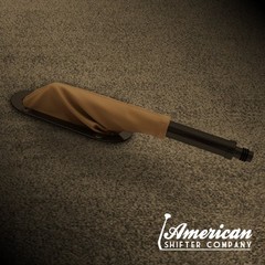 Tan Horizontal Shift or Emergency Brake Boot with Black Oval Beauty Trim Ring