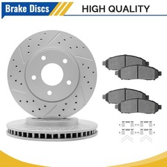 Front Disc Brake Rotors and Ceramic Pads Kit for 2011 2012 2013 Nissan LEAF