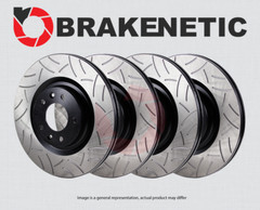 FRONT+REAR BRAKENETIC Premium GT Slotted Brake Disc Rotors 302mm BPRS88612