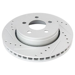TRQ Front & Rear Performance Brake Rotor Drilled Slotted Zinc Coated Set of 4