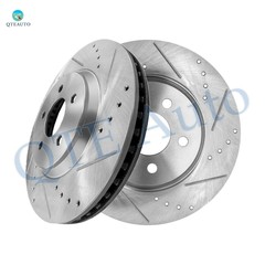 Front Drilled Slotted Brake Disc Rotors 316mm For 2005-2012 Ford Mustang