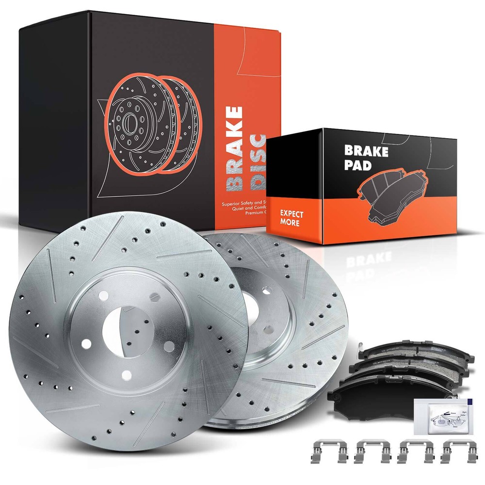 New Front Disc Brake Rotor & Ceramic Pads for Infiniti G35 QX50 M35h Nissan 350Z