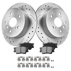 296mm Front + 281mm Rear Disc Rotors Pads Kits fits 2006 2007-2018 Toyota Rav4
