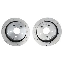Rear 13.86inch Drilled Brake Rotors Kit for Ram 1500 Classic 19-23/1500 2011-18
