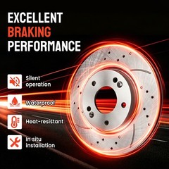 Front Drilled Rotors Pads Calipers Kits For Toyota Sequoia 2016-2020 2021 2022