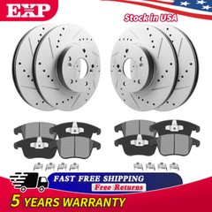 Front & Rear Drilled Rotors + Brake Pads for Chevy Malibu Cobalt Pontiac G6 ION