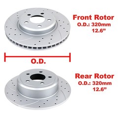 320mm Front Rear Drilled Rotors Brake Pads Fit Charger Challenger Chrysler 300