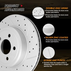 For Buick Enclave GMC Acadia Outlook Front Rear Drilled Brake Rotors +Brake Pads
