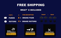 320mm Front Rear Rotors and Brake Pads for Challenger Charger Chrysler300 RWD V6