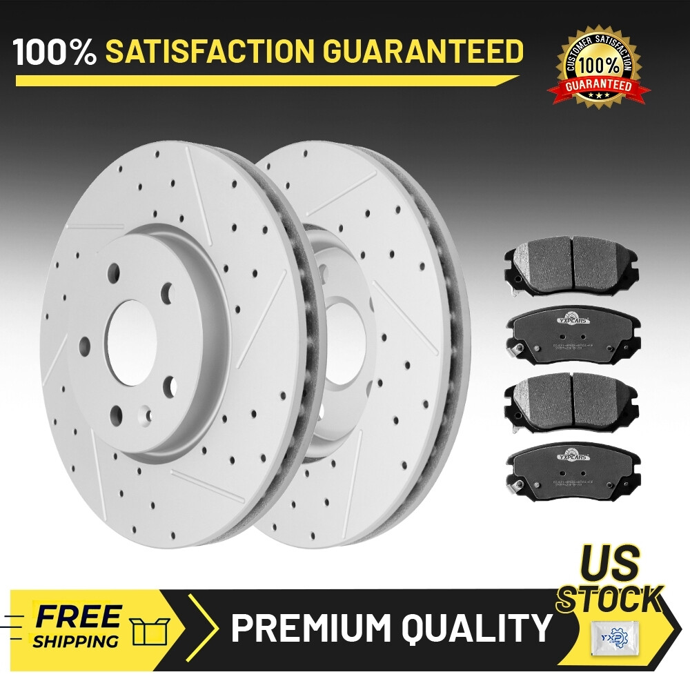 321mm Front Drilled Rotors Brake Pad for GMC Terrain Chevy Impala Equinox Allure