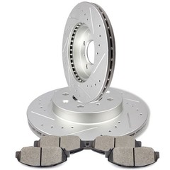 Front Drilled And Slotted Brake Rotors + Ceramic Pads For Honda Civic Insight