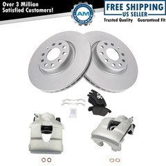 Front Brake Calipers Pads & Rotors Fits 09-11 Audi A3 Quattro 11 Jetta