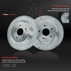 6x New Rear Drilled Brake Rotor & Ceramic Brake Pad for Acura TLX 2015 2016-2020