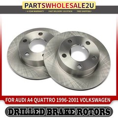 2x Rear Side Disc Brake Rotors for Audi A4 Quattro 1996-2001 Volkswagen Passat