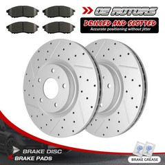 Front Drilled Brake Rotors Pads For Infiniti G35 G37 Nissan 350Z 370Z