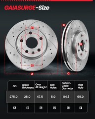 For 2007-2010 Hyundai Elantra Front and Rear Disc Rotors Ceramic Brake Pad Kit
