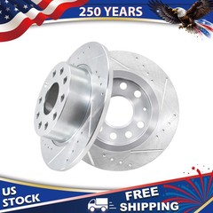253mm Rear Drilled Brake Rotors for Volkswagen Jetta Beetle Golf Audi A3
