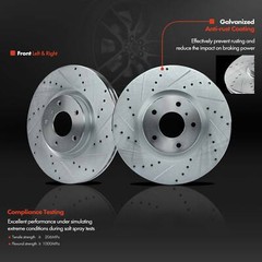Drilled Rotors & Brake Pad + Brake Caliper for Nissan Murano INFINITI G37 Front