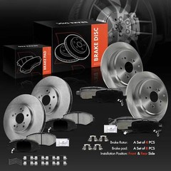 Front & Rear Disc Brake Rotors & Ceramic Pads for Honda Pilot 2003-2008 V6 3.5L