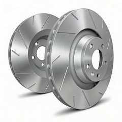 SP Performance T06-423-P Slotted Silver Zinc Front Rotors 09-15 Mini Cooper JCW