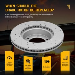 300mm Front Drilled Disc Rotors Ceramic Brake Pads For Cadillac ATS 2014 – 2018